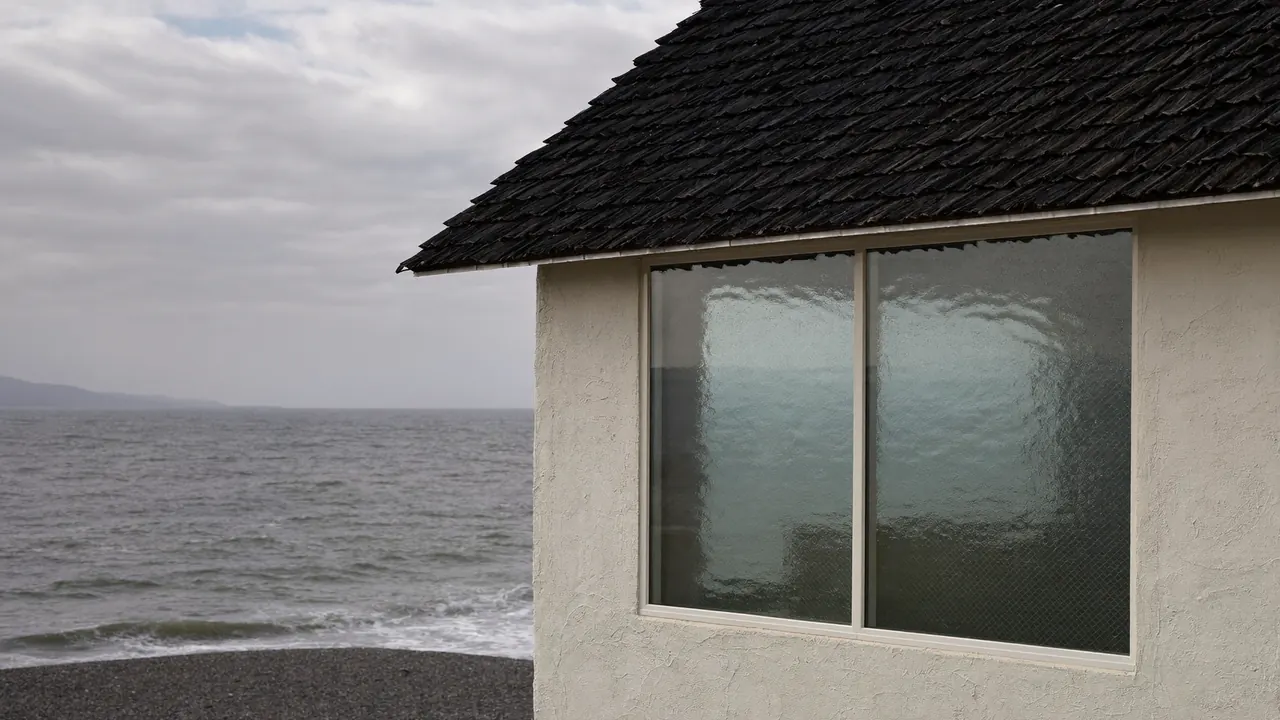 Seafront home fitted with weatherproof windows facing an exposed coastline