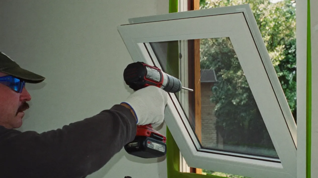 Installer applying weather sealant around a window on an exposed coastal property